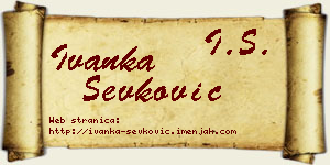 Ivanka Ševković vizit kartica